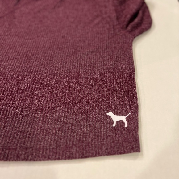 Victoria’s Secret Pink women’s top size XS Heathered Burgundy oversized - Picture 5 of 11